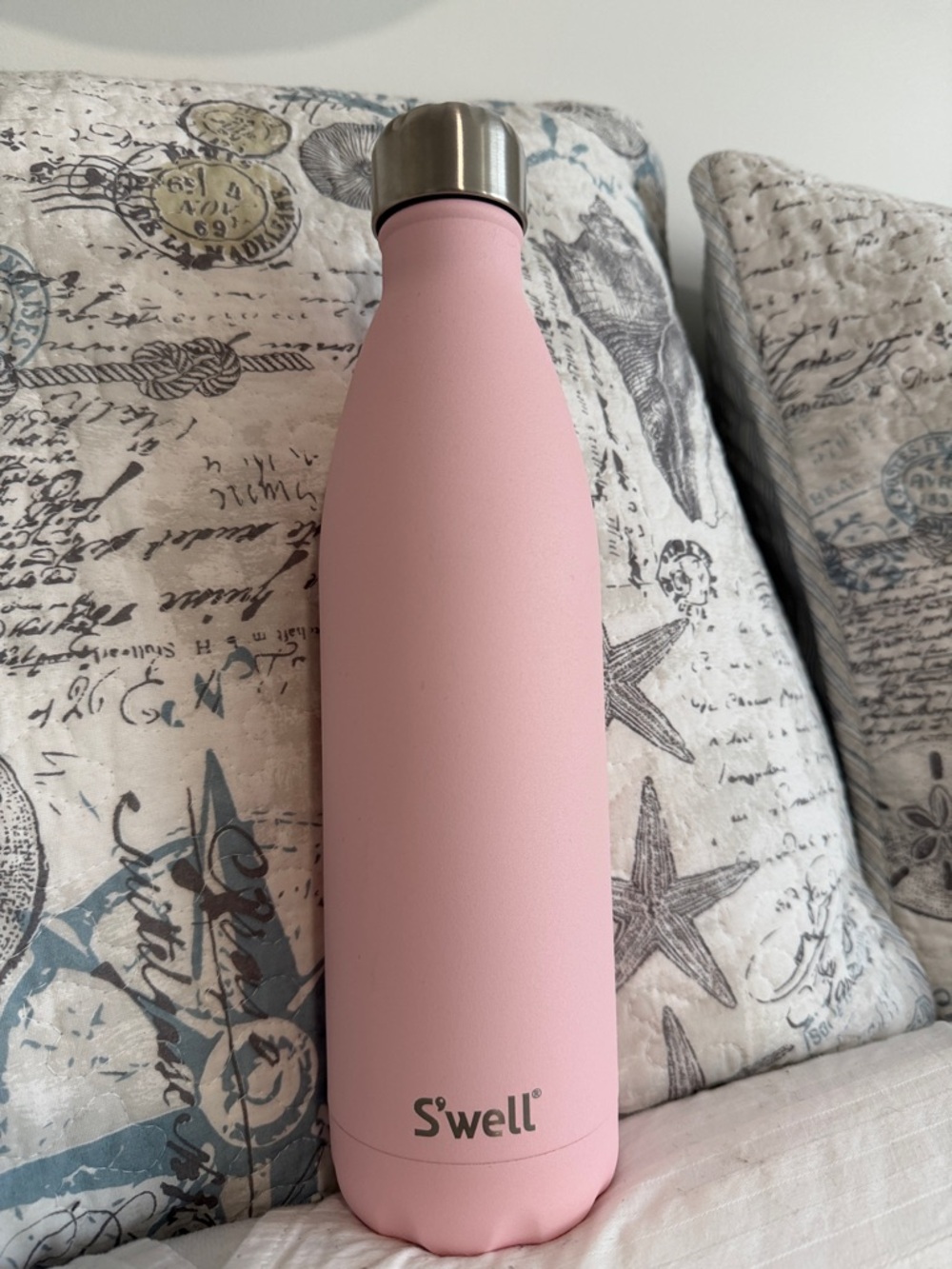 S'well Pink Matte Insulated Bottle with Silver Cap